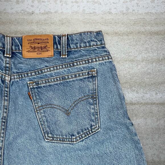 Vintage 90s Orange Tab Levis 634 Jeans 38x32 Relaxed Fit Medium Wash Denim - Picture 3 of 5